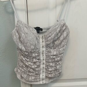 Moa Moa white clip crop top